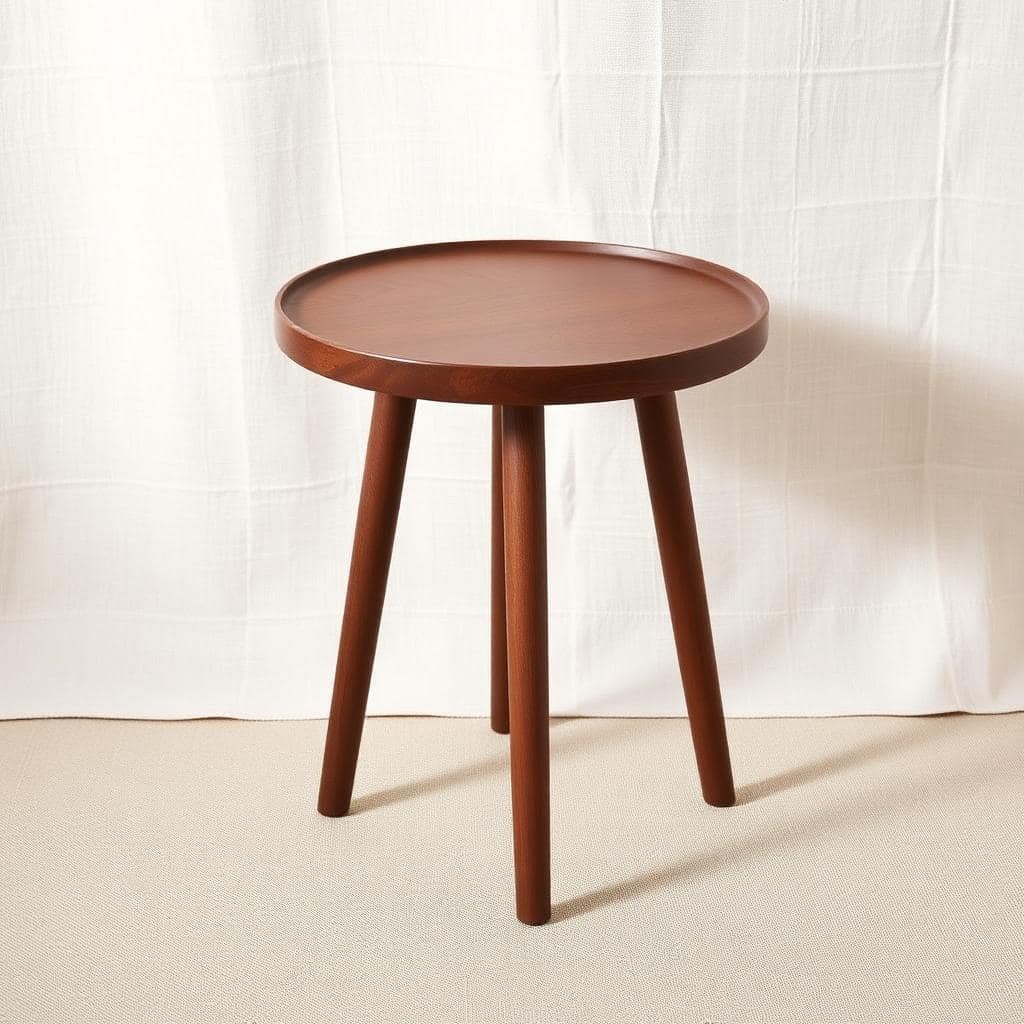 Mesa de apoio com três pés torneados