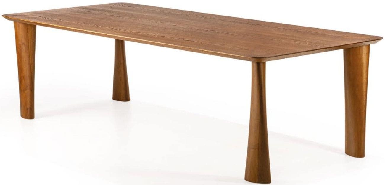 Mesa de jantar em madeira com pés torneados
