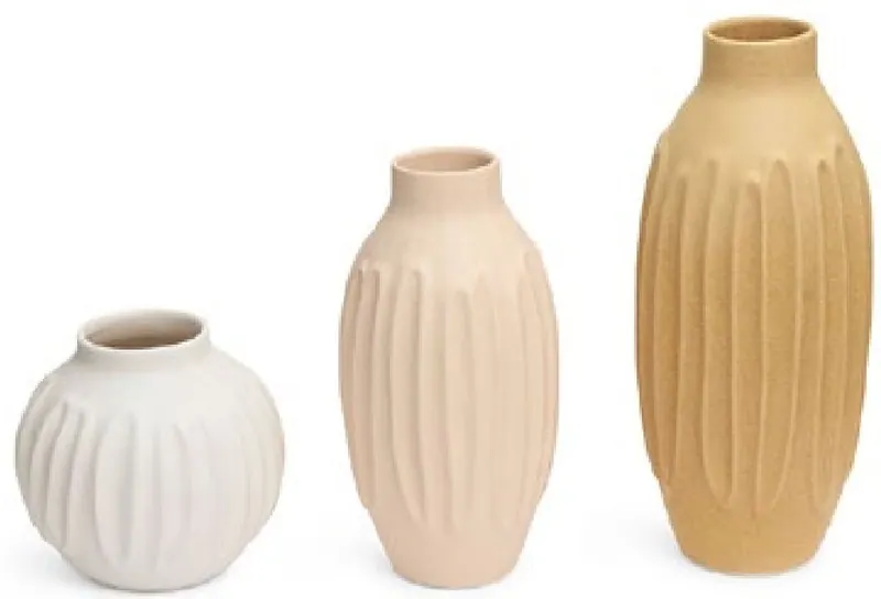 Trio de vasos cerâmica