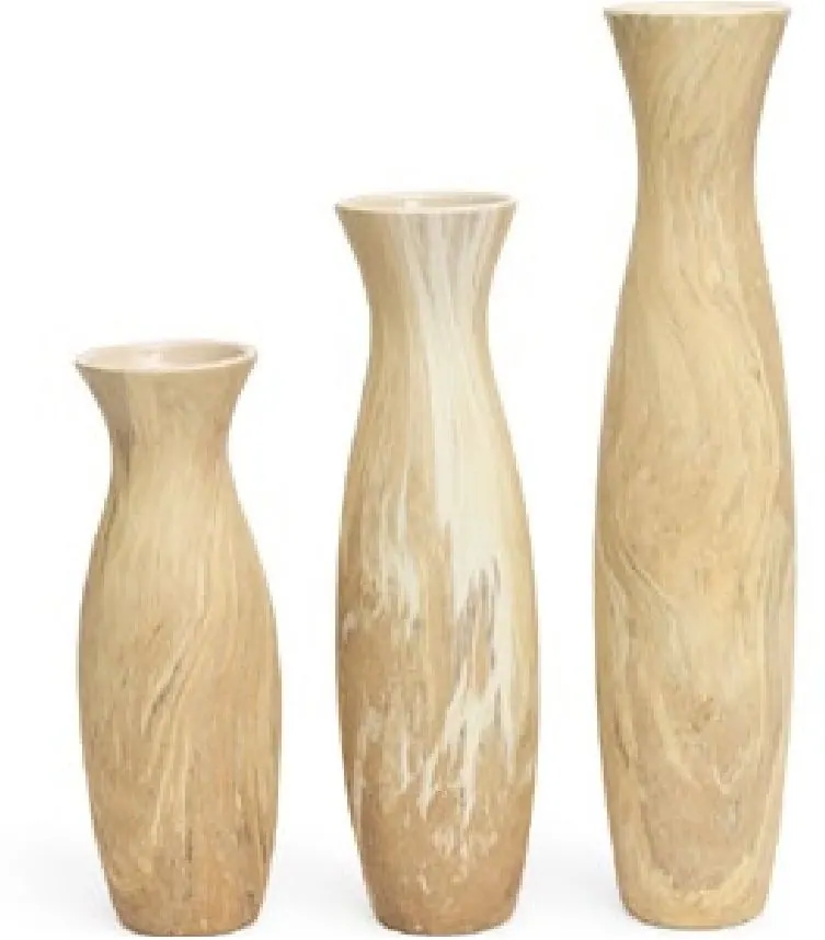 Trio de vasos efeito mármore